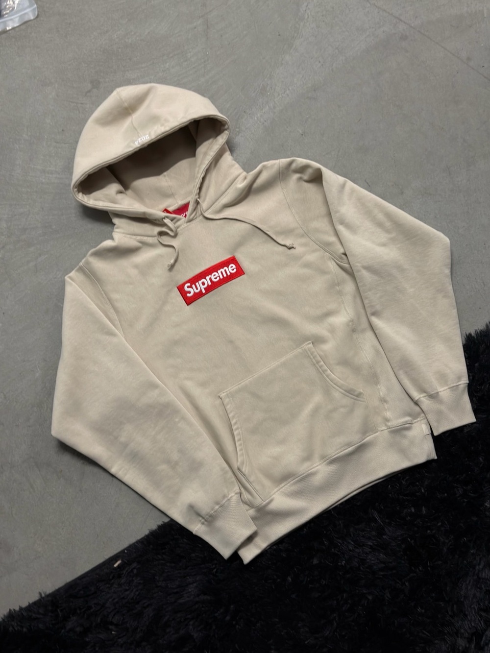 Supreme Biege Logo Hoodie